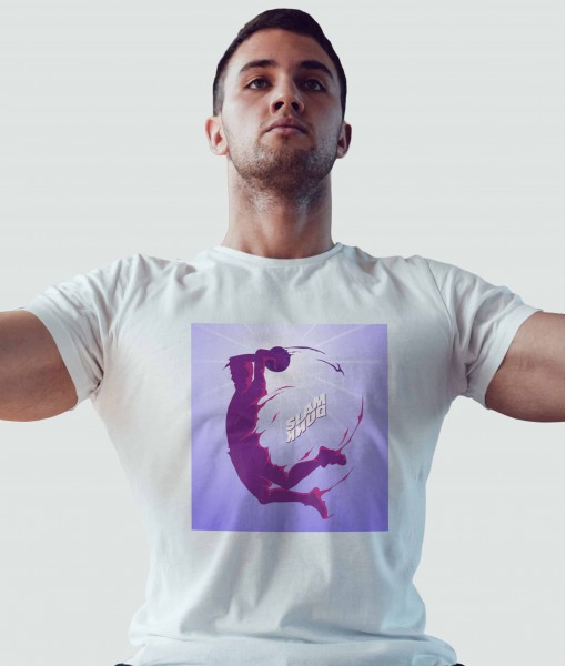 Мъжка тениска с щампа Спортни Илюстрации Slam dunk silhouette - TShirtArtShop.com